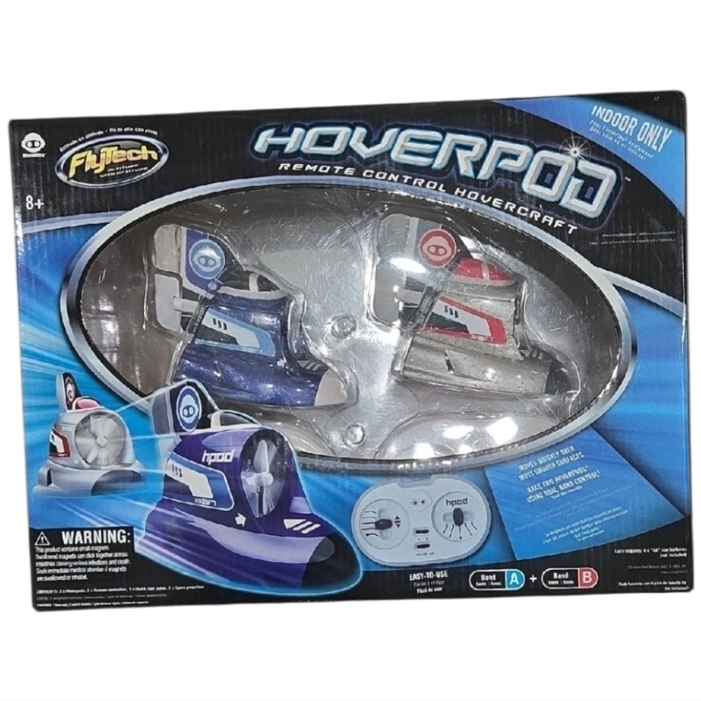 FlyTech Hoverpod Remote Control Hovercraft - Blue and Red